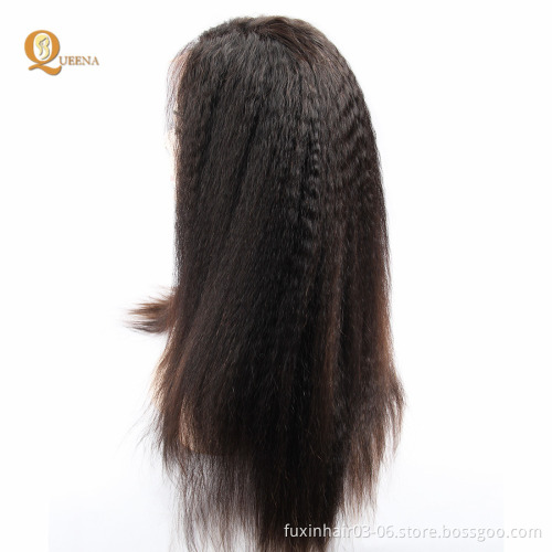 Xuchang Fuxin Products Lace Front Human Hair Full Lace Wig Co Peruvian Frontal Kinky Straight Swiss Lace Remy Hair Long 100%
